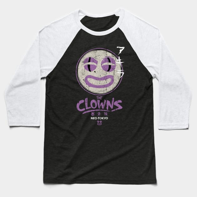 The Clowns Motorcycle Gang Baseball T-Shirt by huckblade